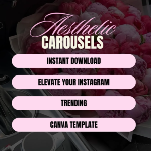 Editable Pink Instagram Carousel Templates – 100 Canva Designs with PLR/MRR Rights